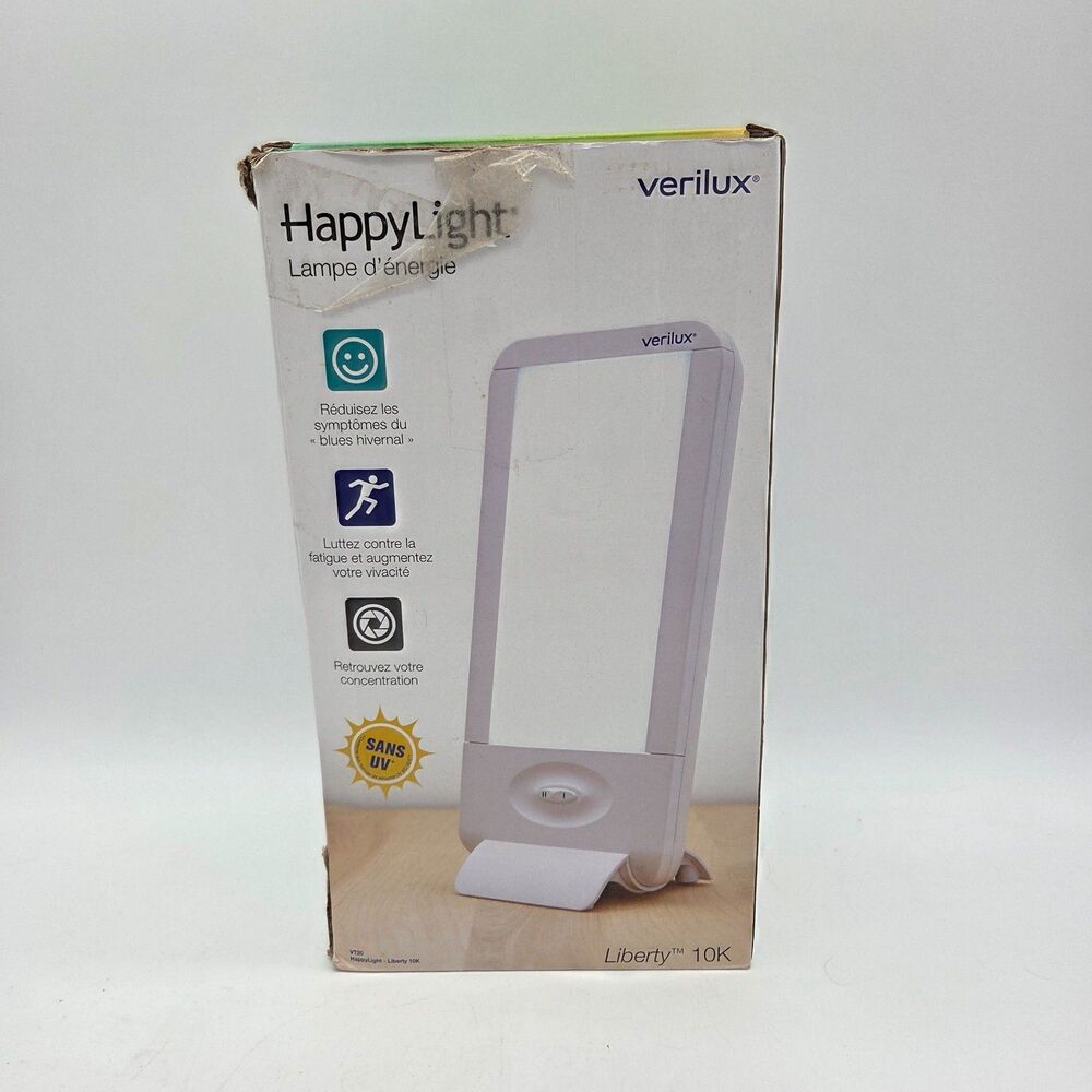 Verilux HappyLight Liberty 10K Light Therapy Lamp VT20 SAD Energy Box Tested